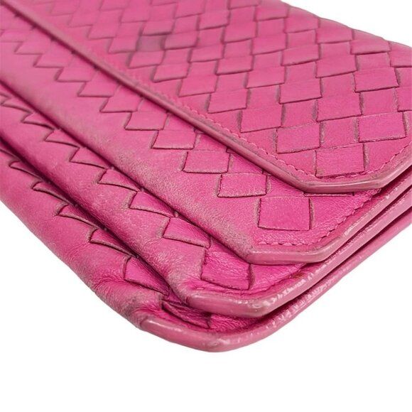 Auth BOTTEGA VENETA Intrecciato - Pink Leather B********* Long Wallet - Picture 6 of 6